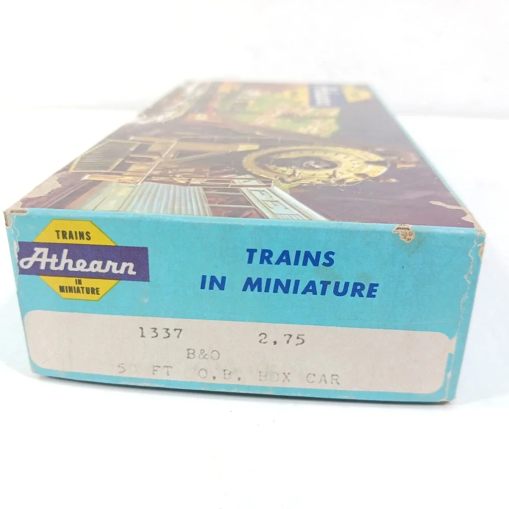 Athearn 1337 HO Scale B&O 50 Ft OB Box Car Blue Baltimore & Ohio Vintage Train